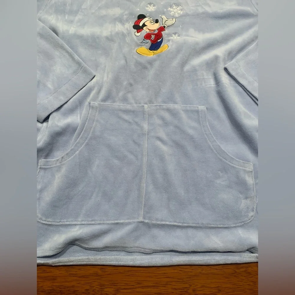 Vintage Velour Disney Mickey‎ Mouse Blue Sweater XL Long Sleeve - Picture 3 of 9